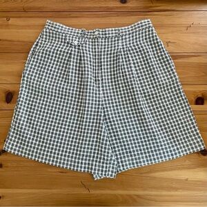 Vintage Karen Scott High-Waisted Cotton Shorts Black/White Check Plaid Size 20W